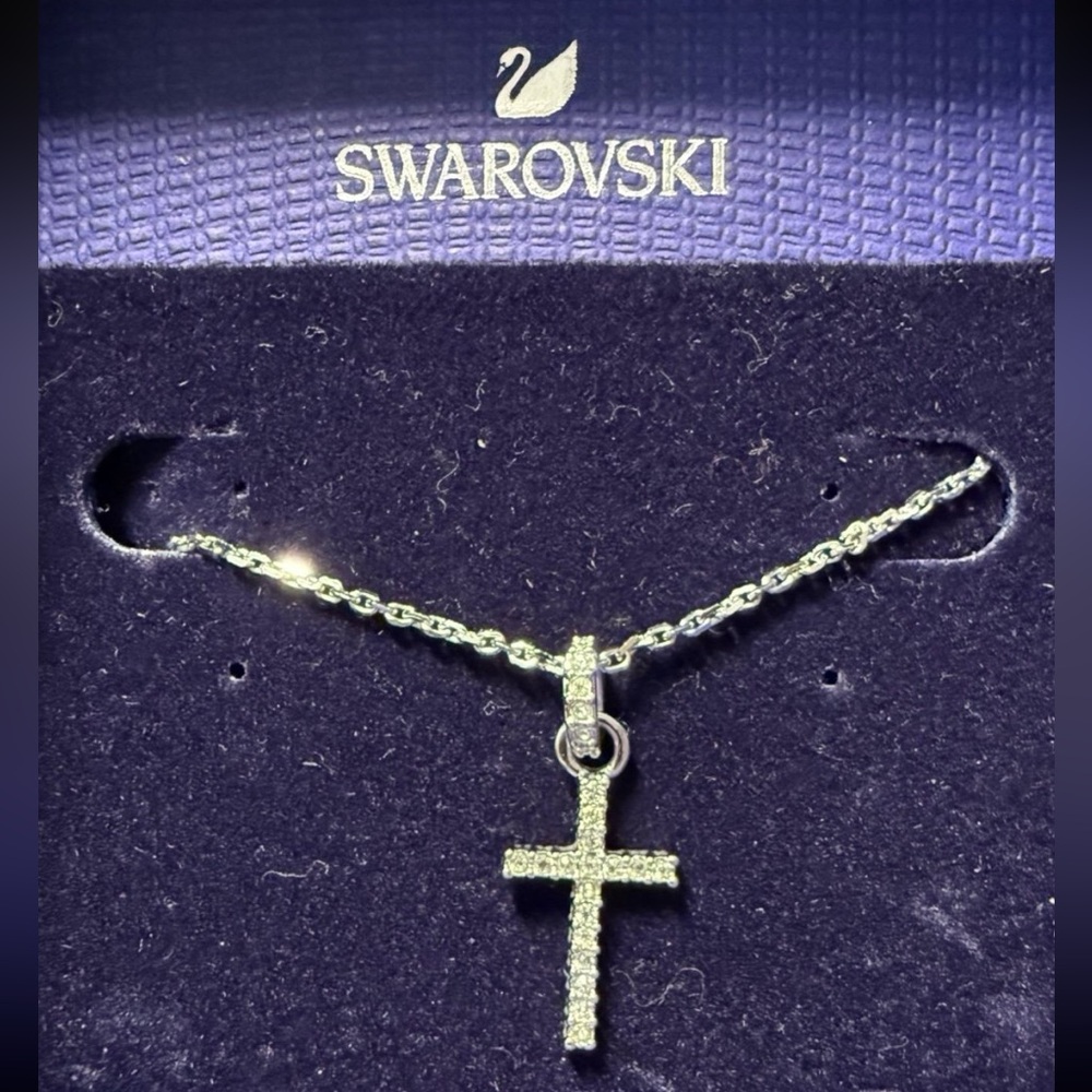 Swarovski Silver Cross Necklace
